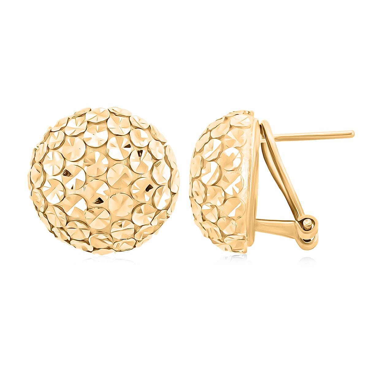 Textured Stud Earrings In 14K Yellow Gold 4.22 Grams