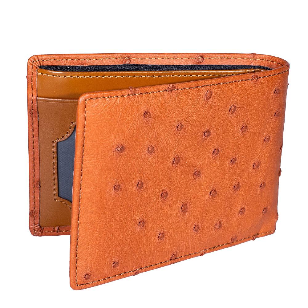 The Grand Pelle Brick Brown Ostrich Genuine Leather Wallet
