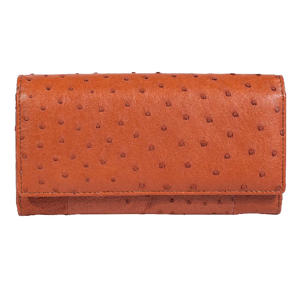 The Grand Pelle Brown Ostrich Genuine Leather Envelope Clutch Bag