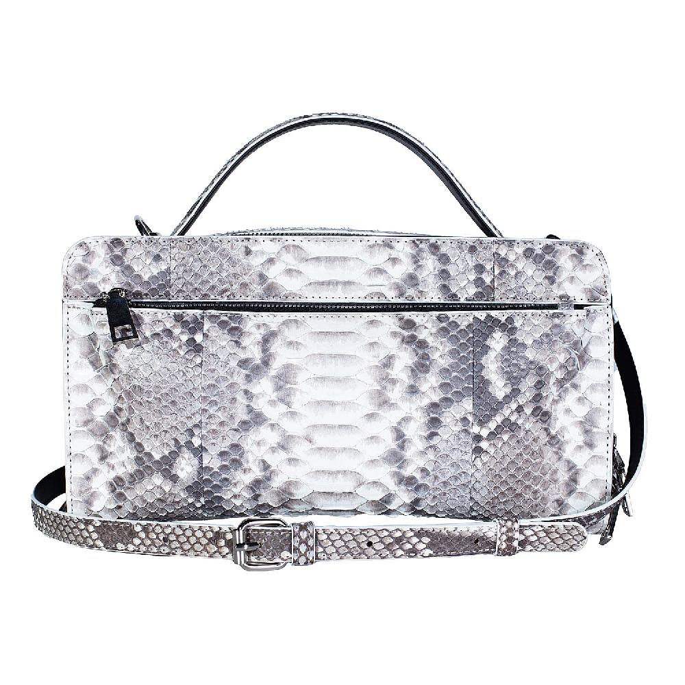 The Grand Pelle Handcrafted Natural Genuine Python Leather Bag with Shoulder Strap