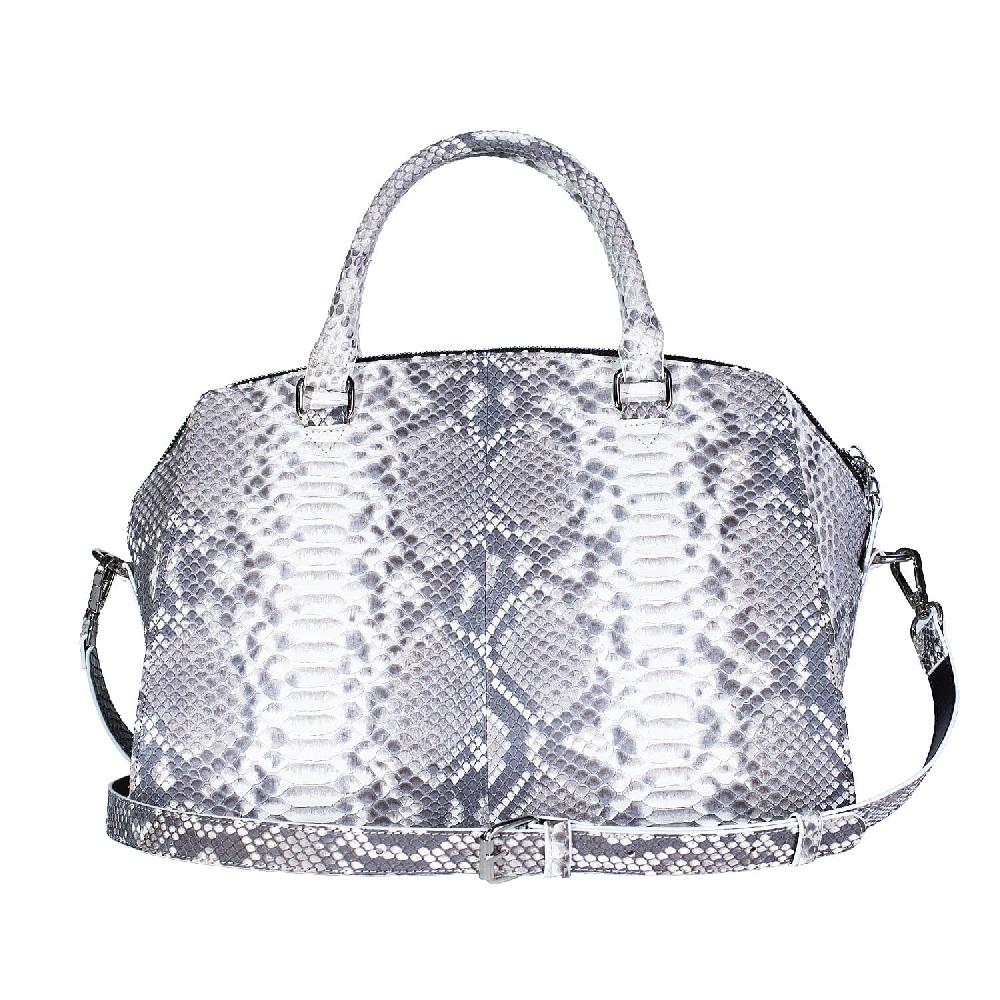 The Grand Pelle Handcrafted Natural Genuine Python Leather Satchel Bag with Shoulder Strap