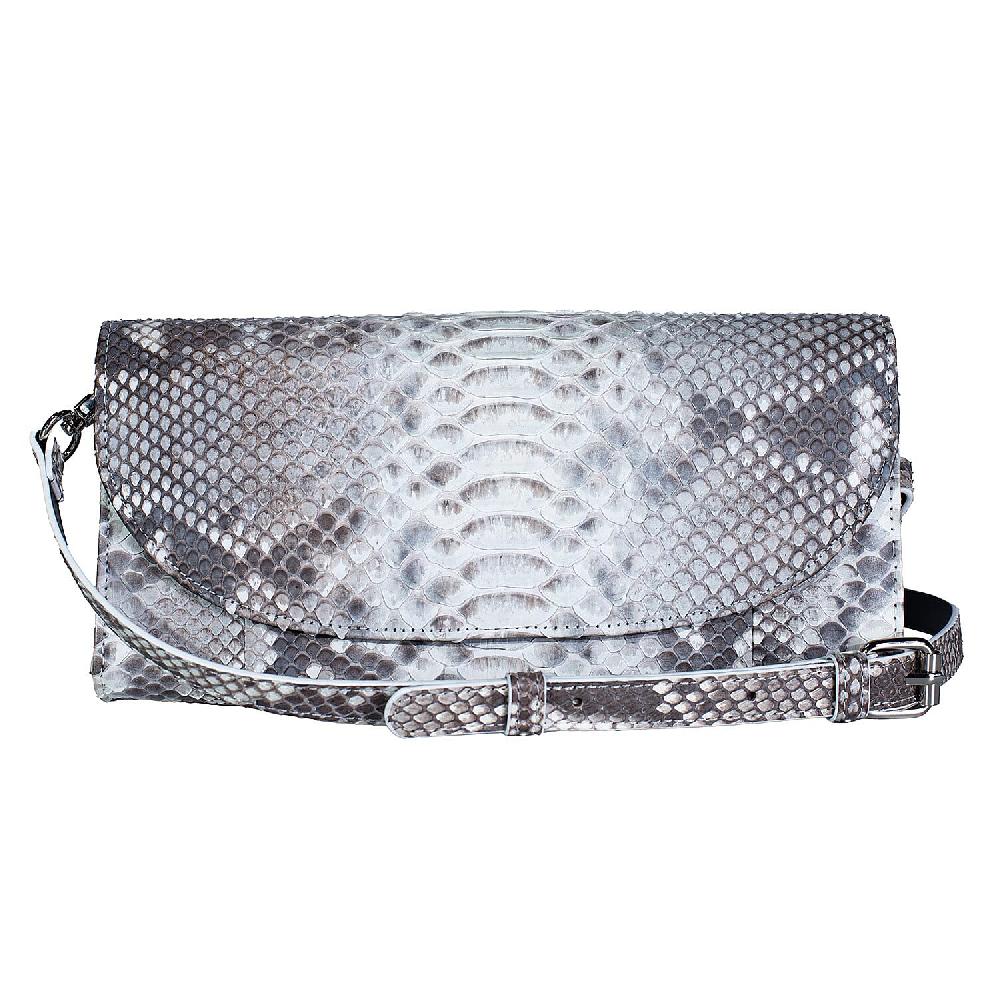 The Grand Pelle Handcrafted Natural Genuine Python Leather Clutch Bag with Shoulder Strap