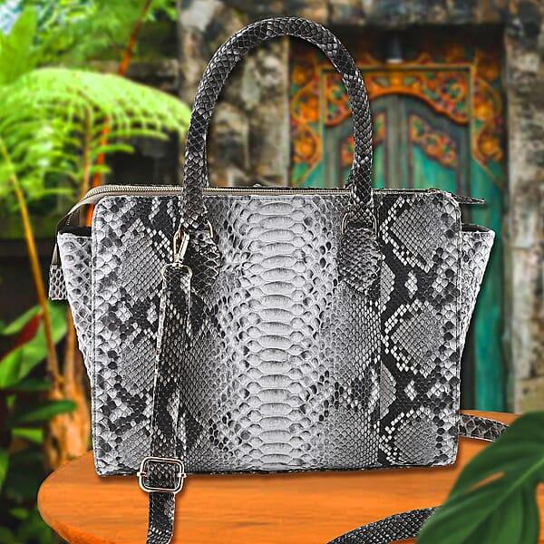 The Pelle Collection Natural Color 100% Genuine Python Leather Tote Bag For Women Satchel Purse Shoulder Handbag Designer Tote Bag