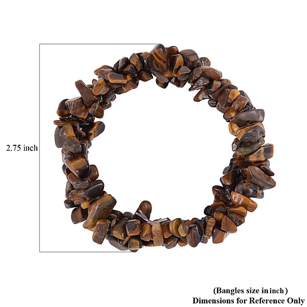 Tiger's Eye 250.00 Ctw Chips Stretch Bracelet