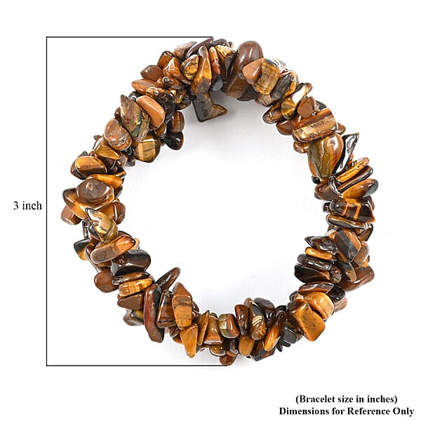 Tiger's Eye 250.00 Ctw Chips Stretch Bracelet