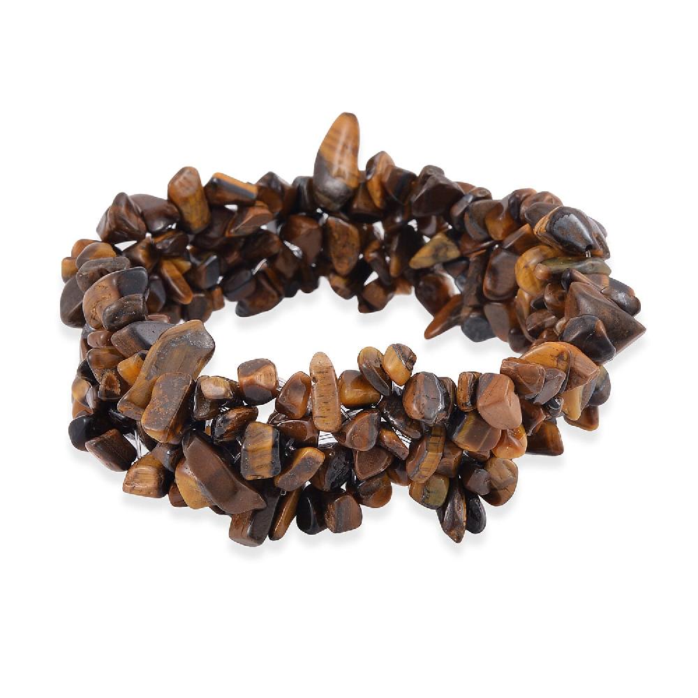 Tiger's Eye 250.00 ctw Chips Stretch Bracelet