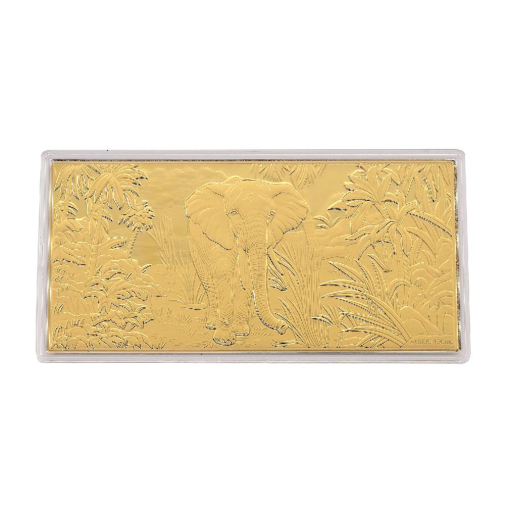 TLV 24K Golden Royal Elephant Emboss Sheet (15.5x7.5cm) 100mg
