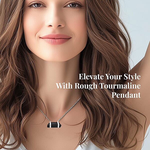 Tourmaline 73.50 Ctw Necklace In Silvertone 32-34 Inches