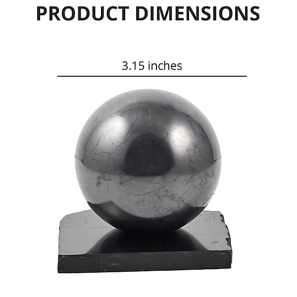 Tree Of Life Engraved Shungite Sphere With Stand