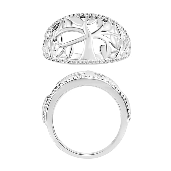 Tree Of Life Ring In 10K White Gold 3 Grams