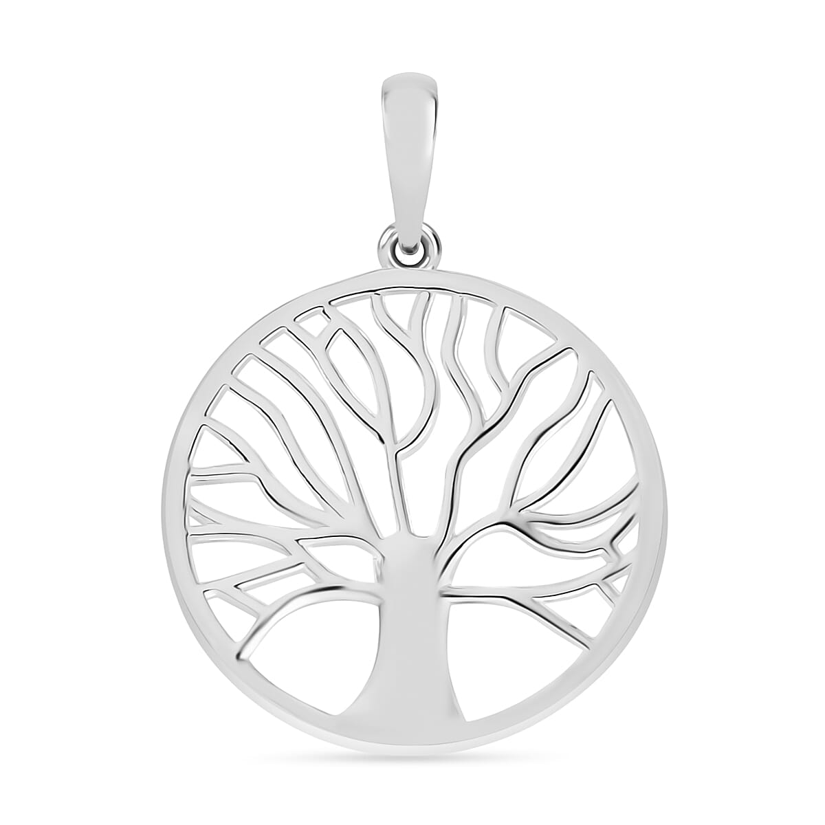 Tree of Life Round Pendant Necklace in 10K White Gold 2.60 Grams 20 Inches (Del. in 10-12 Days)