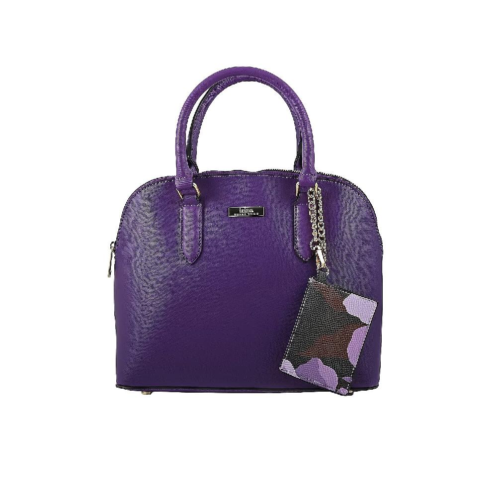 Trina Turk Purple Faux Leather Dome Crossbody Bag