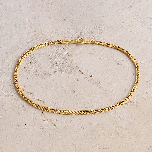 Triple Spiga Chain Bracelet In 18K Yellow Gold (7.25 In) 0.95 Grams