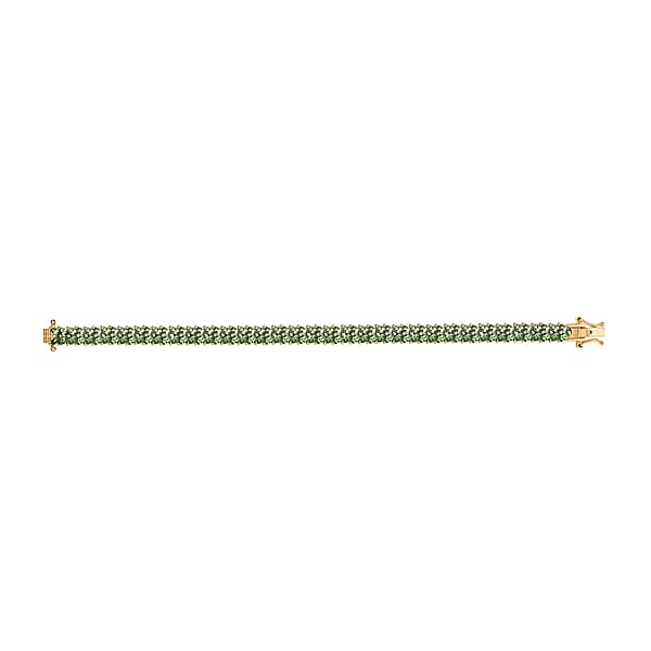 Tsavorite Garnet 10.20 Ctw Bracelet In 18K Vermeil Yellow Gold Over Sterling Silver (7.25 In) (Del. In 10-12 Days)