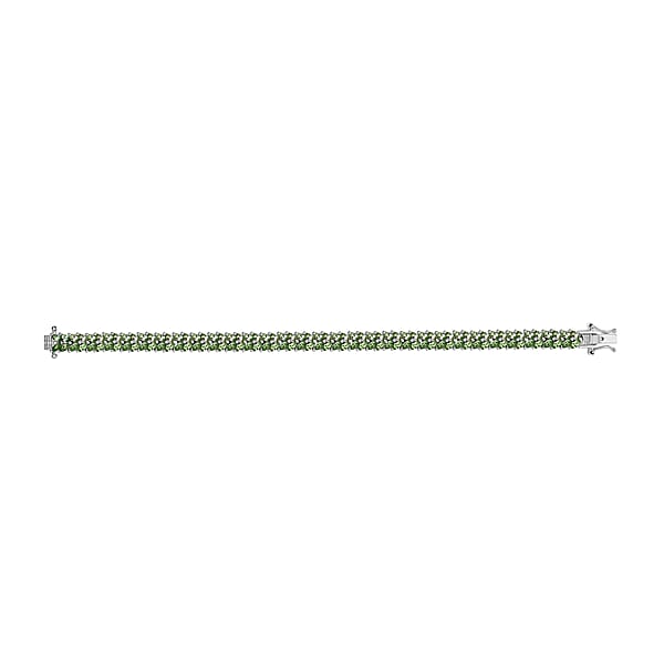 Tsavorite Garnet 10.20 Ctw Bracelet In Rhodium Over Sterling Silver (7.25 In) (Del. In 10-12 Days)