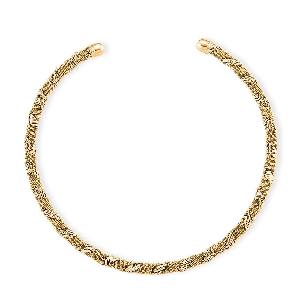 Twisted Texture Necklace in Goldtone 16 Inches