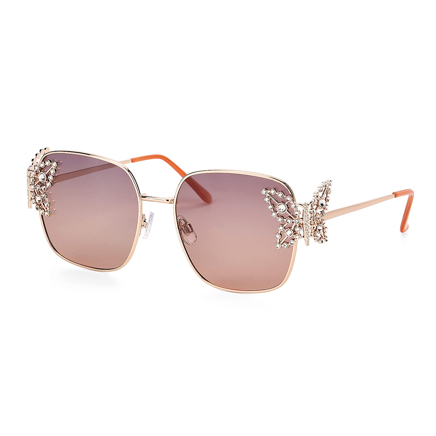 UV400 Polarized Sunglasses with Storage Bag - Light Brown