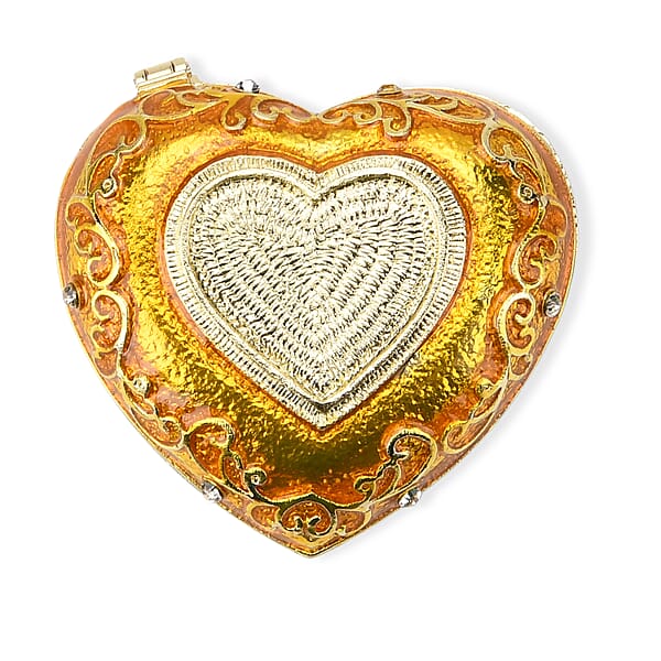 Valentine’s Special Livmore Yellow Hearted Design Trinket Box Hollowed-Out Patterns
