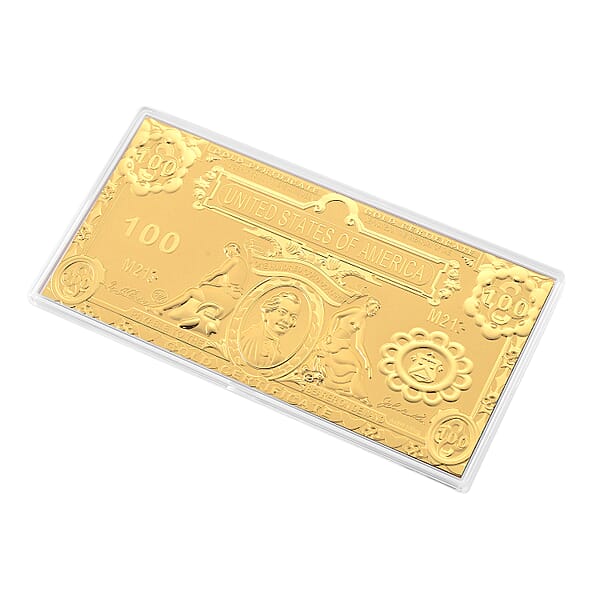 Valentine Special Deal 24K Golden American Legacy Two-Dollar Bill Embossed Sheet (15.5x7.5cm) 100mg