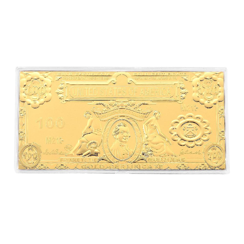 Valentine Special Deal 24K Golden American Legacy Two-Dollar Bill Embossed Sheet (15.5x7.5cm) 100mg