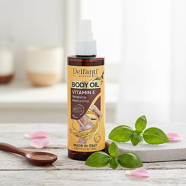 Valentine Special Deal Delfanti Milano Gold And Burgandy Body Oil With Vitamin E 6.7oz