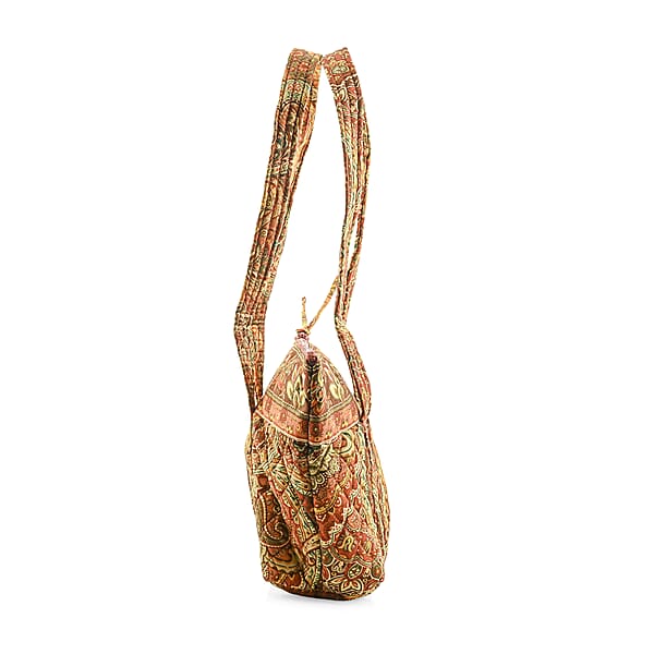 Vegas Closeout OK Green & Multi Color Paisley Quilted Shoulder Bag