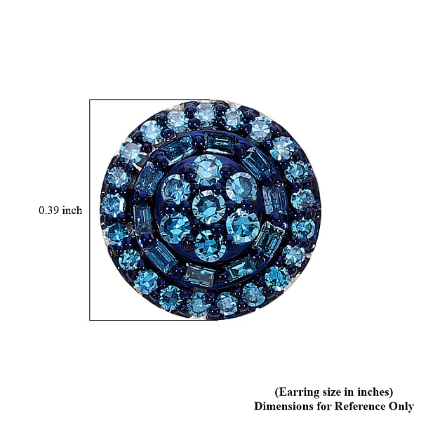 Venice Blue Diamond I1-I2 0.50 Ctw A Touch Of Luxury Earrings In Platinum Over Sterling Silver