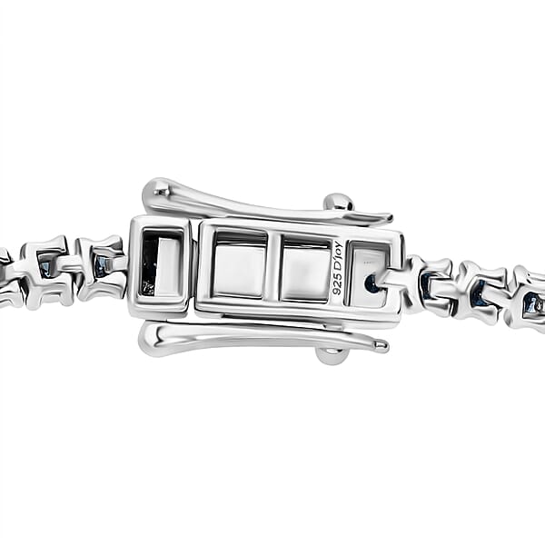 Venice Blue Diamond I1-I2 1.00 Ctw Tennis Bracelet In Rhodium Over Sterling Silver (7.25 In)