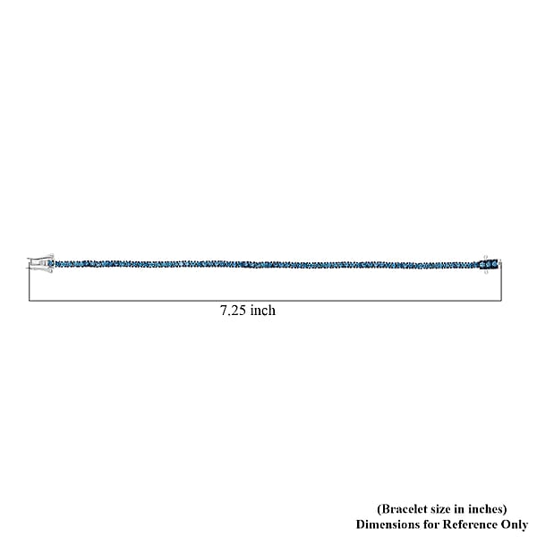 Venice Blue Diamond I1-I2 1.00 Ctw Tennis Bracelet In Rhodium Over Sterling Silver (7.25 In)