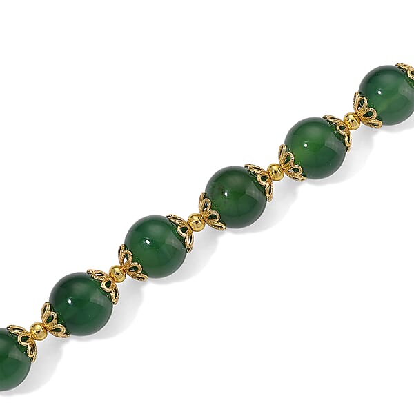 Verde Onyx 200.00 Ctw Beaded Necklace In Goldtone 18-20 Inches