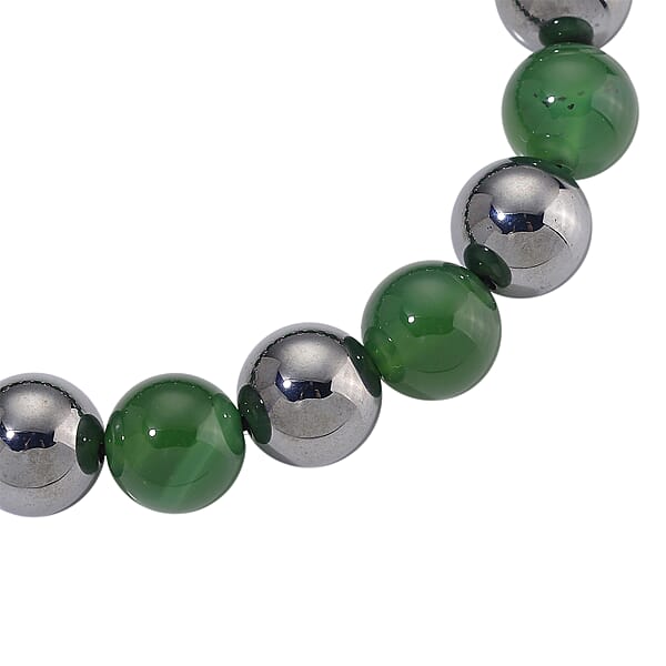 Verde Onyx And Terahertz 140.00 Ctw Beaded Stretch Bracelet