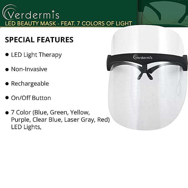 Verdermis 7 Color LED Beauty Mask (1 Year Warranty)