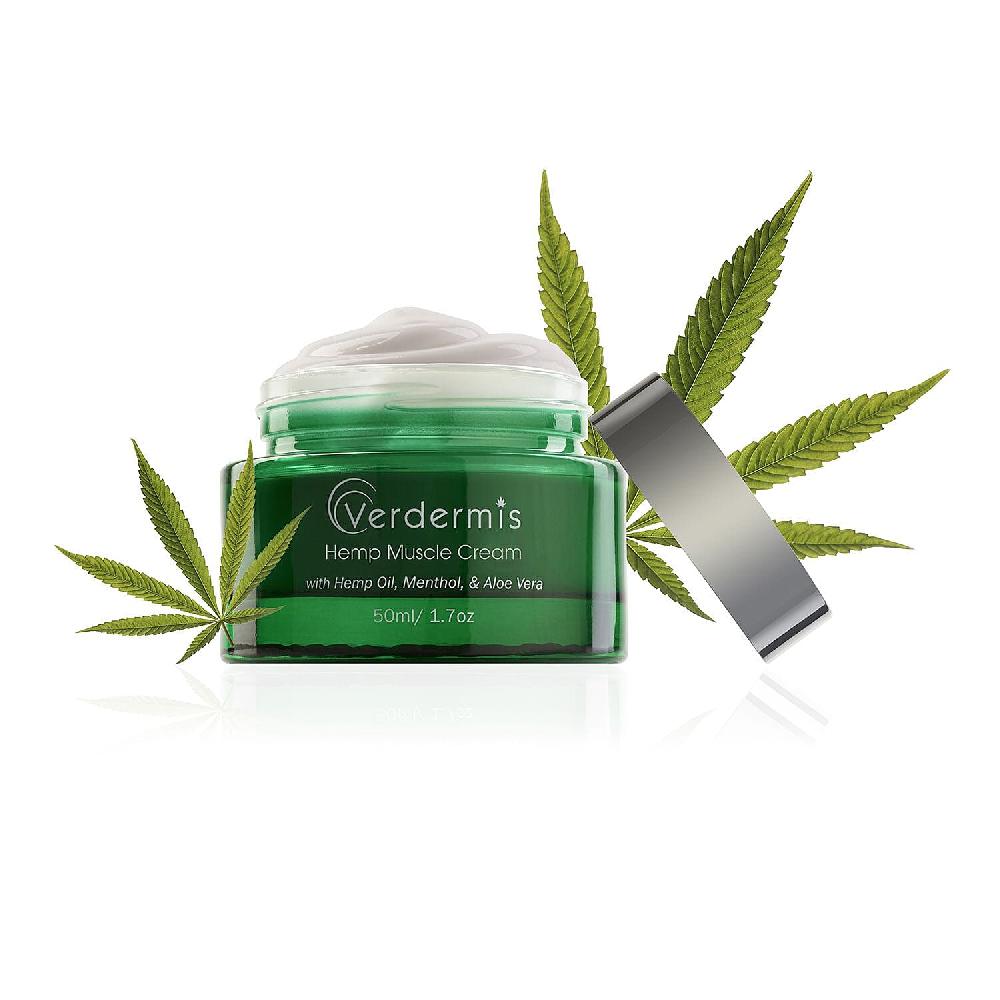 Verdermis Hemp Muscle Cream 50ml/1.7oz (Made in USA) Hemp Cream Muscle Pain Relief Cream