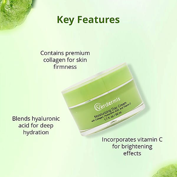 Verdermis Moisturizing Day Cream With Collagen Hyaluronic Acid And Vitamin C (1.7oz)