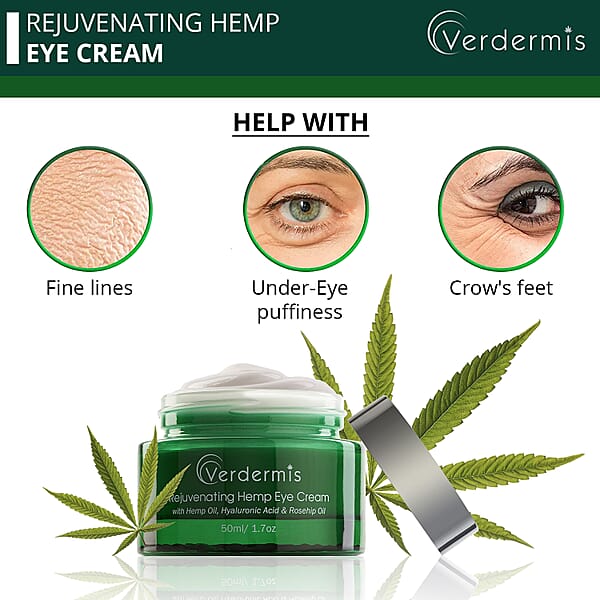 Verdermis Rejuvenating Hemp Eye Cream 50ml/1.7oz (Made In USA) Under Eye Cream