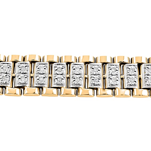White Diamond 1.00 Ctw Bracelet In 14K YG Over And Sterling Silver (8.50 In)