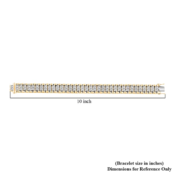 White Diamond 1.00 Ctw Bracelet In 14K YG Over And Sterling Silver (8.50 In)