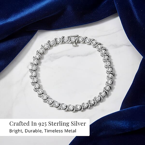 White Diamond 1.00 Ctw Bracelet In Sterling Silver (7.25 In)