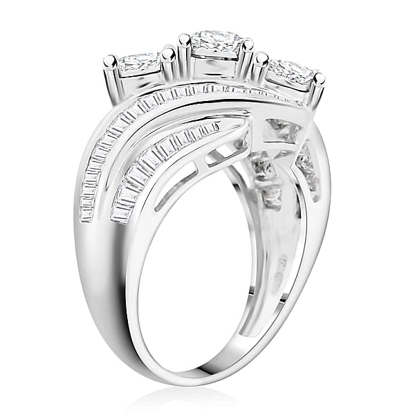 White Diamond Ring In 10K White Gold 2.00 Ctw