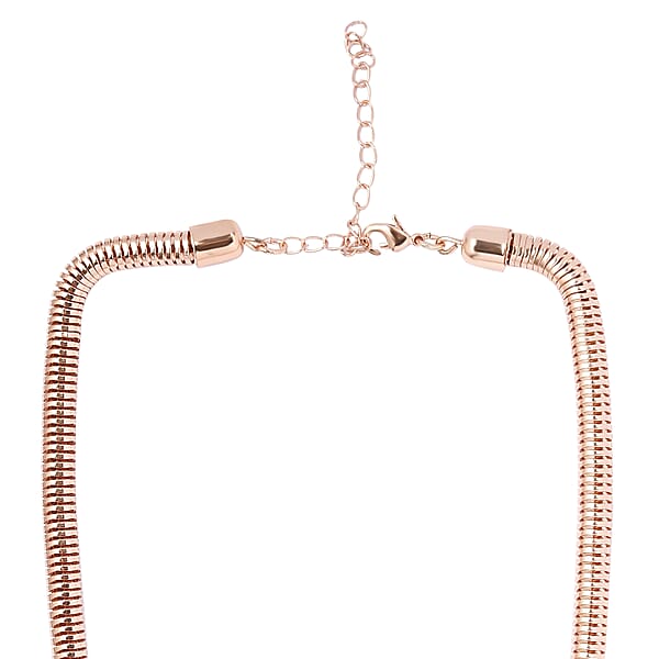 White Glass Statement Necklace 17-20 Inches In Rosetone