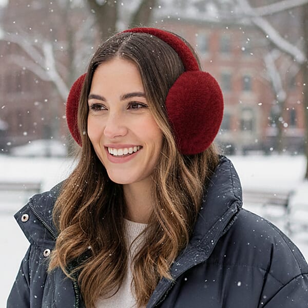 White Navy And Burgundy Set Of 3pcs Ear Muff