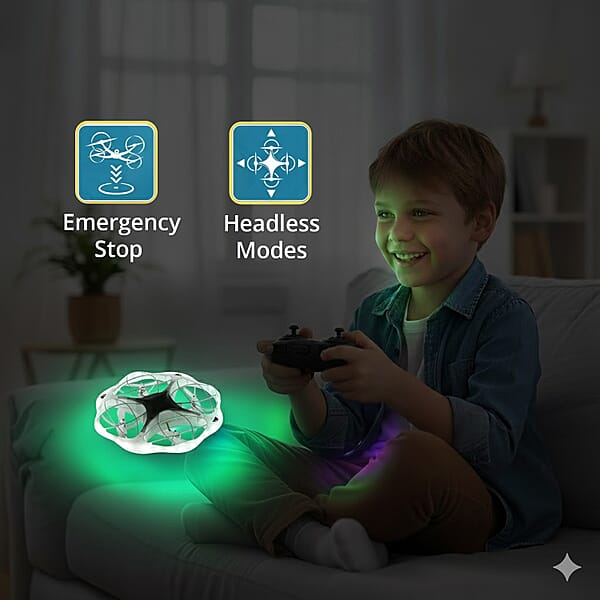 White Remote Control Flying Disc Toy With LED Lights