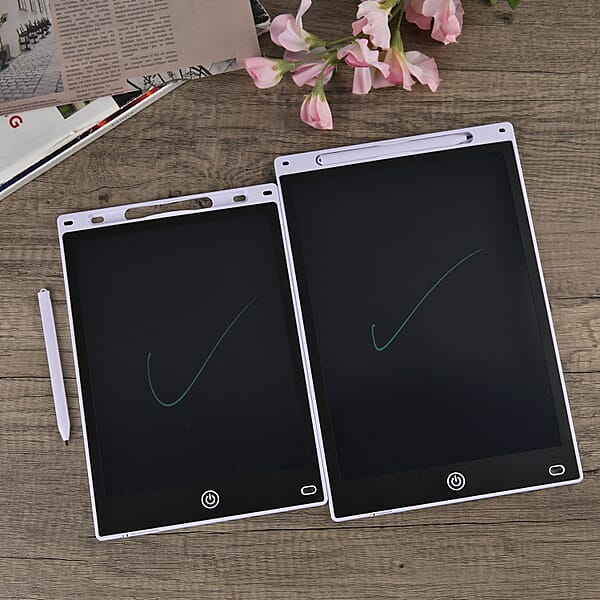 White Set Of 2 Writing Boards With Color Pen (12 & 10 In)