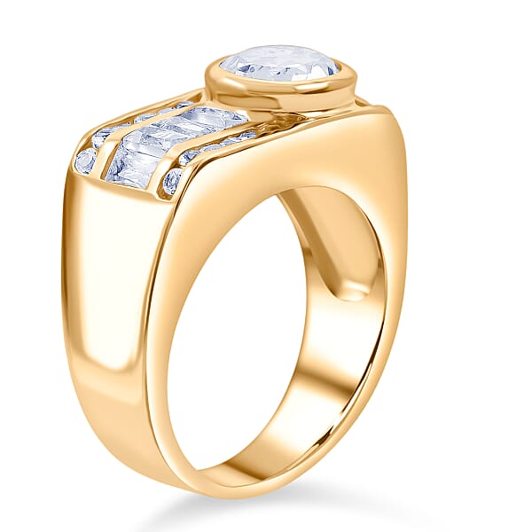 White Topaz Brilliance Ring In 14K YG Over Sterling Silver 1.80 Ctw