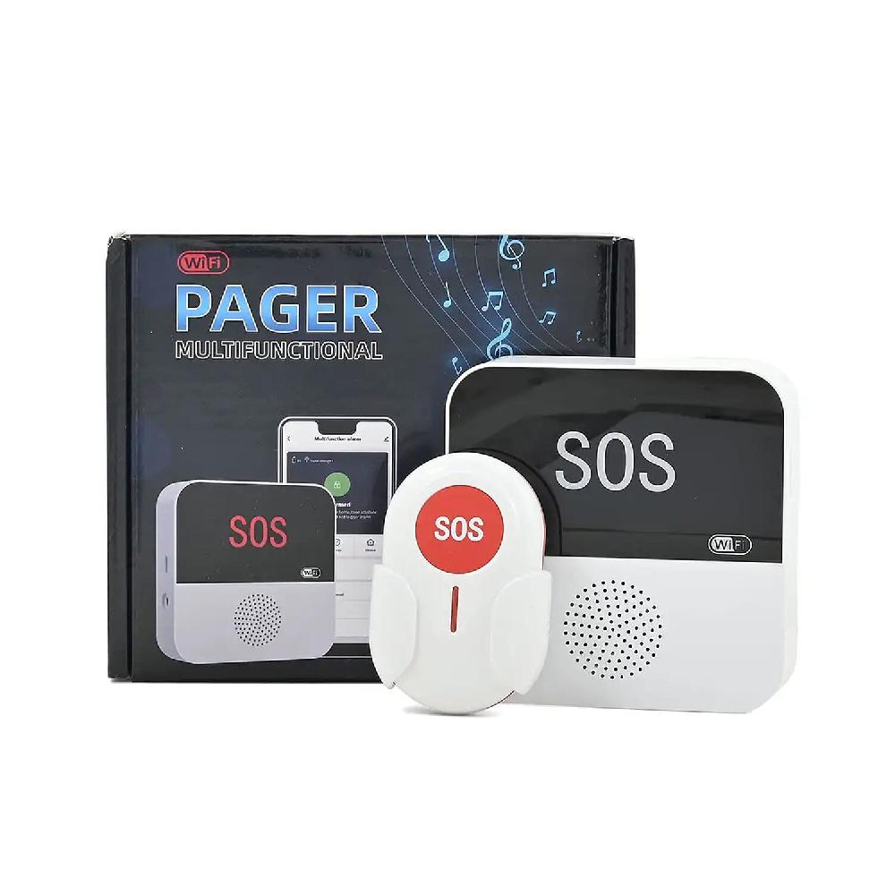 Wifi Multifunctional Pager Receiver Supported By Smartphone APP Call Button Emergency Alert Button