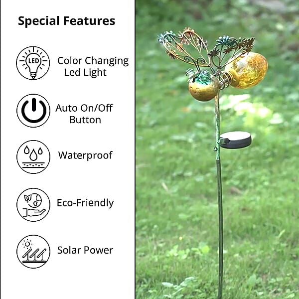 Yellow Bee Stake Pathway Solar LED Light Outdoor Decorative Solar Lights With Stake For Lawn Garden Yard Pathway Decorations