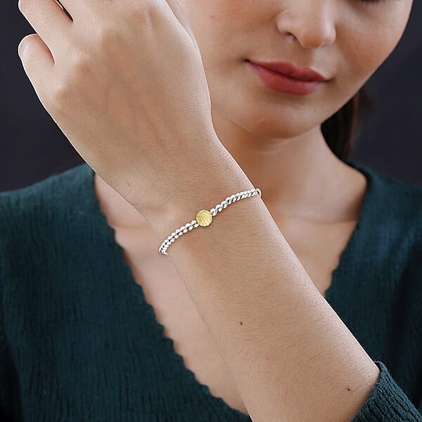 Yellow Diamond Bolo Bracelet In Platinum Over Sterling Silver 0.25 Ctw